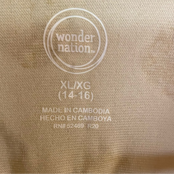 Wonder nation gold metallic holiday short sleeve Size xl 14 16 extra large - Picture 4 of 6